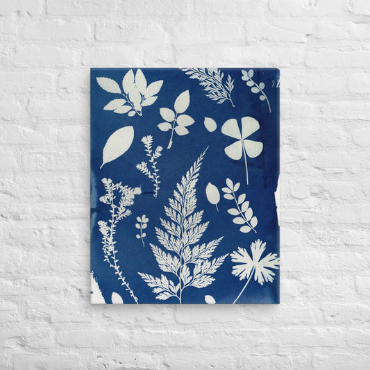 Vintage Botanical Cyanotype Canvas | Elegant Nature-Inspired Wall Art - StylishKnots