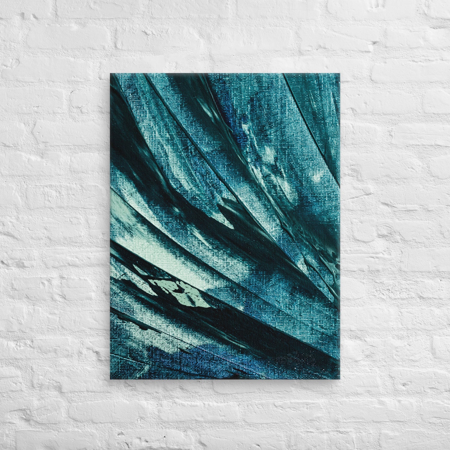 Azure Flow – Bold Abstract Brushstroke Canvas for Artistic & Modern Spaces - StylishKnots