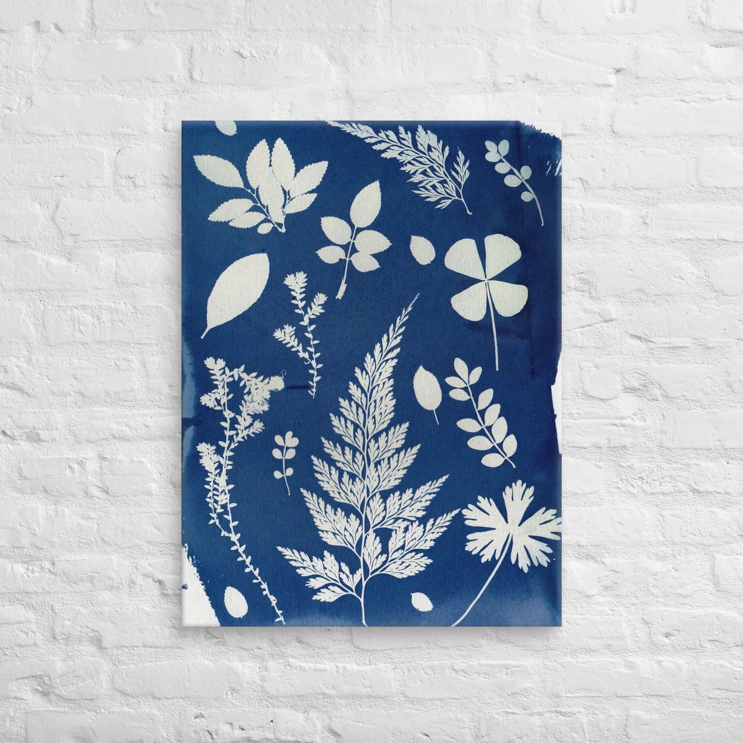 Vintage Botanical Cyanotype Canvas | Elegant Nature-Inspired Wall Art - StylishKnots