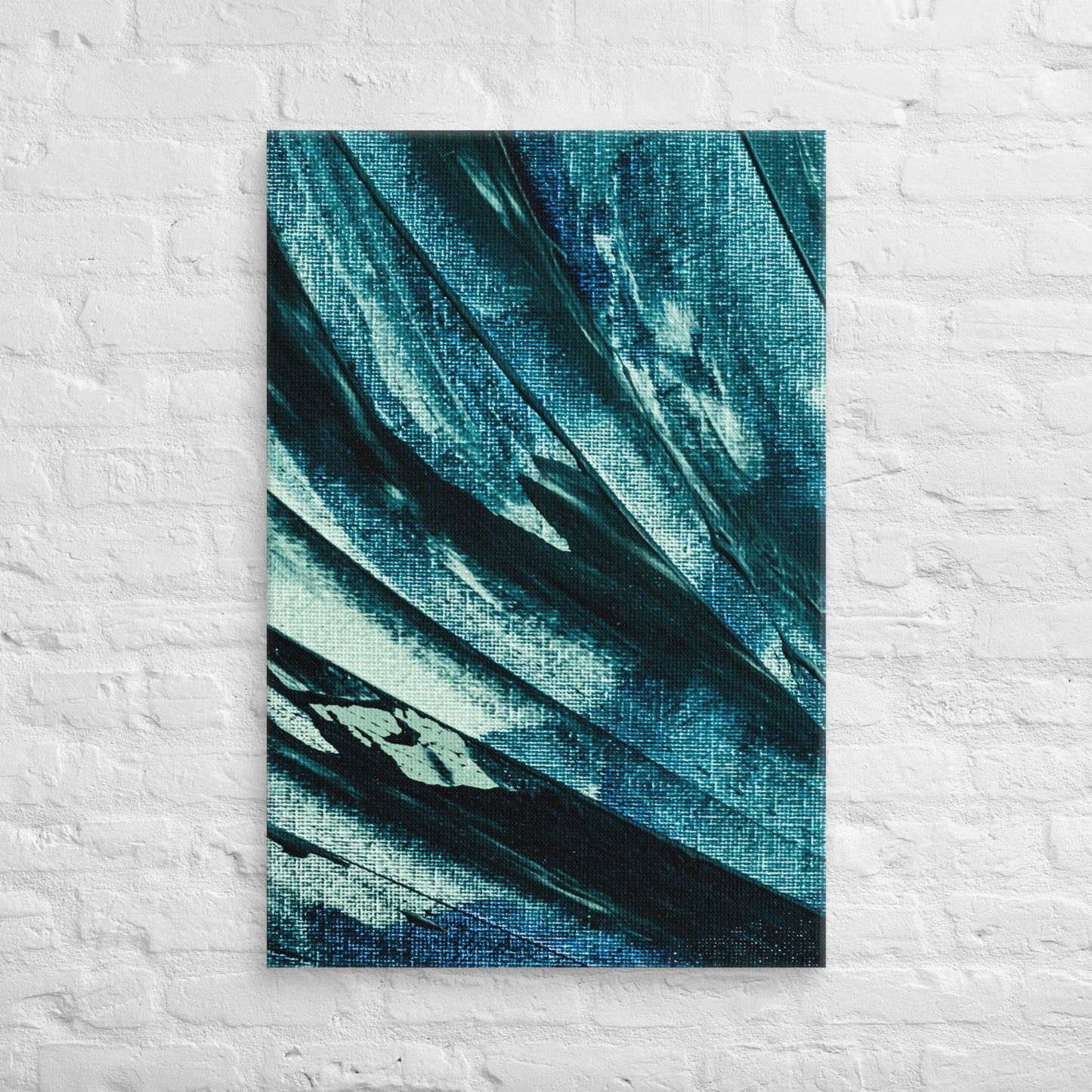 Azure Flow – Bold Abstract Brushstroke Canvas for Artistic & Modern Spaces - StylishKnots