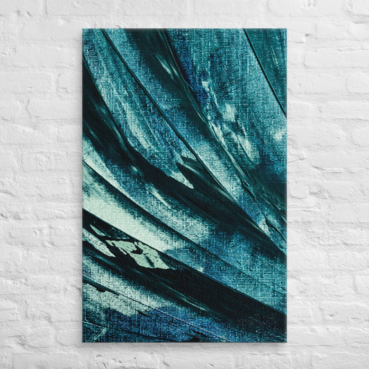 Azure Flow – Bold Abstract Brushstroke Canvas for Artistic & Modern Spaces - StylishKnots