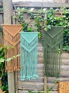 Earthen Tones Macrame Wall Hangings - Hanging