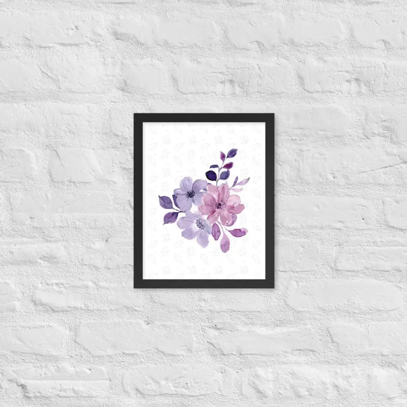 Elegant Floral Bloom Framed Poster - Black / 11″×14″