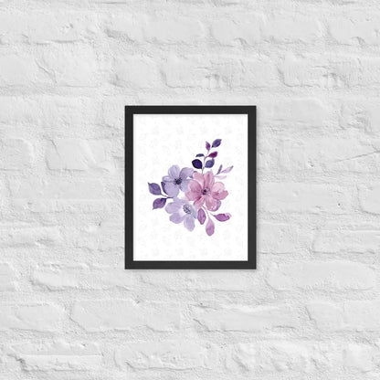 Elegant Floral Bloom Framed Poster - Black / 11″×14″