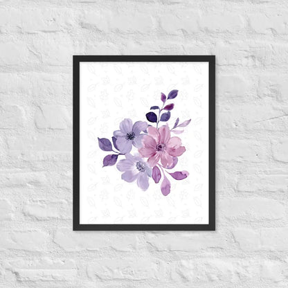 Elegant Floral Bloom Framed Poster - Black / 16″×20″