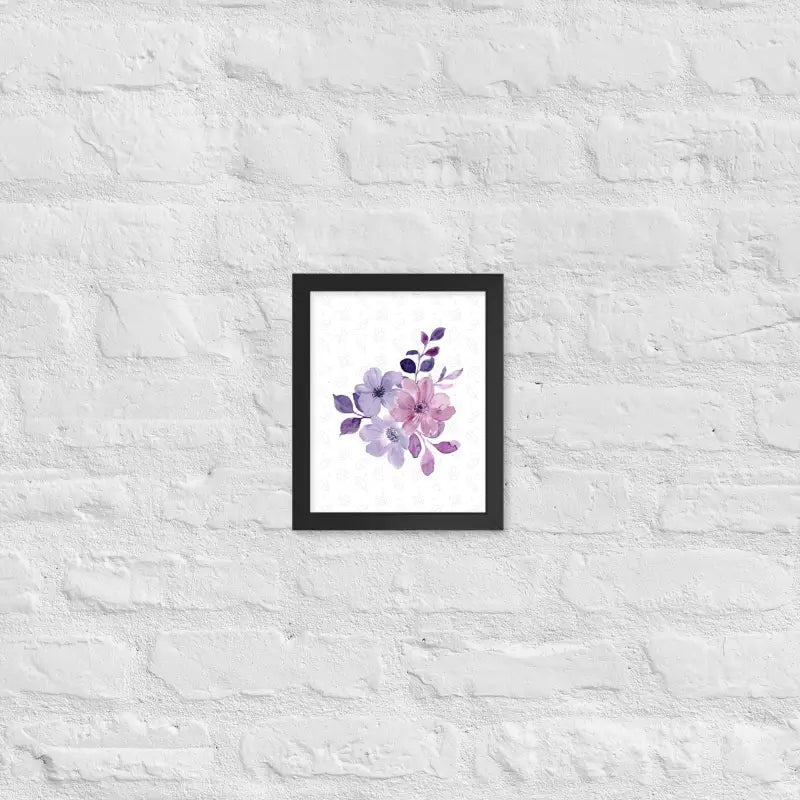 Elegant Floral Bloom Framed Poster - Black / 8″×10″