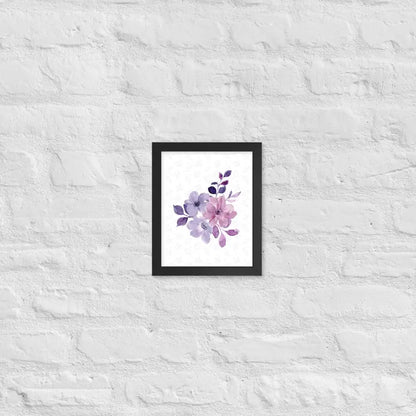 Elegant Floral Bloom Framed Poster - Black / 8″×10″