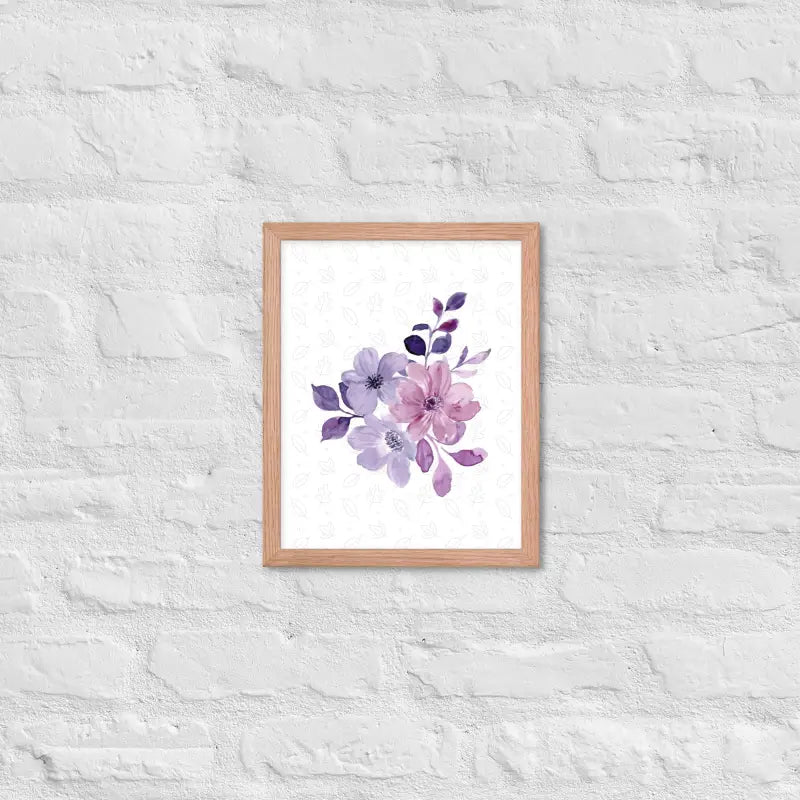 Elegant Floral Bloom Framed Poster - Red Oak / 11″×14″