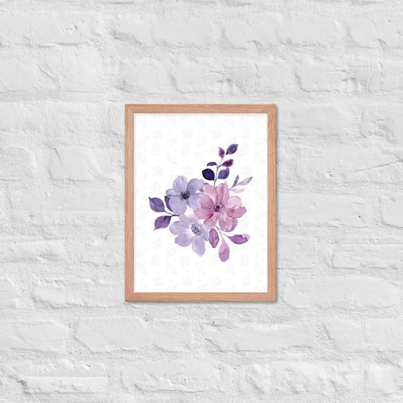 Elegant Floral Bloom Framed Poster - Red Oak / 12″×16″