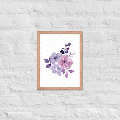 Elegant Floral Bloom Framed Poster - Red Oak / 12″×16″