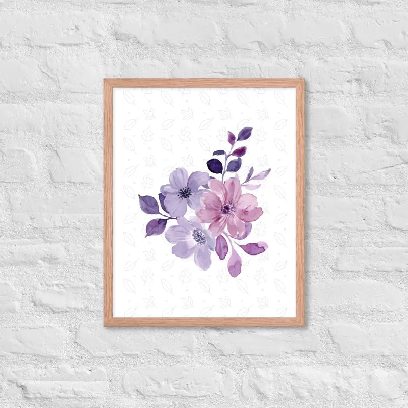 Elegant Floral Bloom Framed Poster - Red Oak / 16″×20″