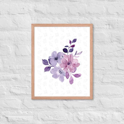 Elegant Floral Bloom Framed Poster - Red Oak / 16″×20″