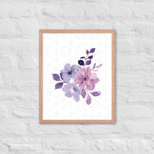 Elegant Floral Bloom Framed Poster - Red Oak / 16″×20″