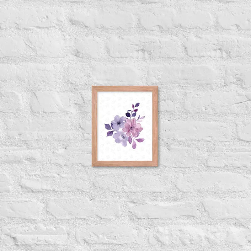 Elegant Floral Bloom Framed Poster - Red Oak / 8″×10″