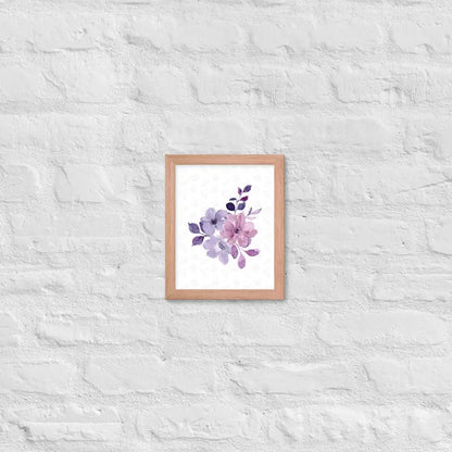 Elegant Floral Bloom Framed Poster - Red Oak / 8″×10″