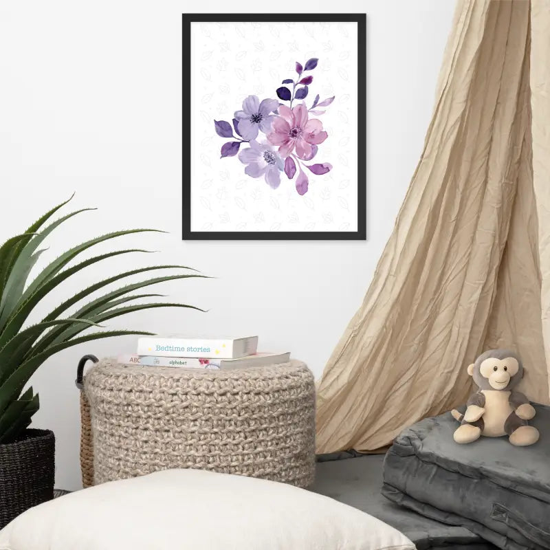 Elegant Floral Bloom Framed Poster