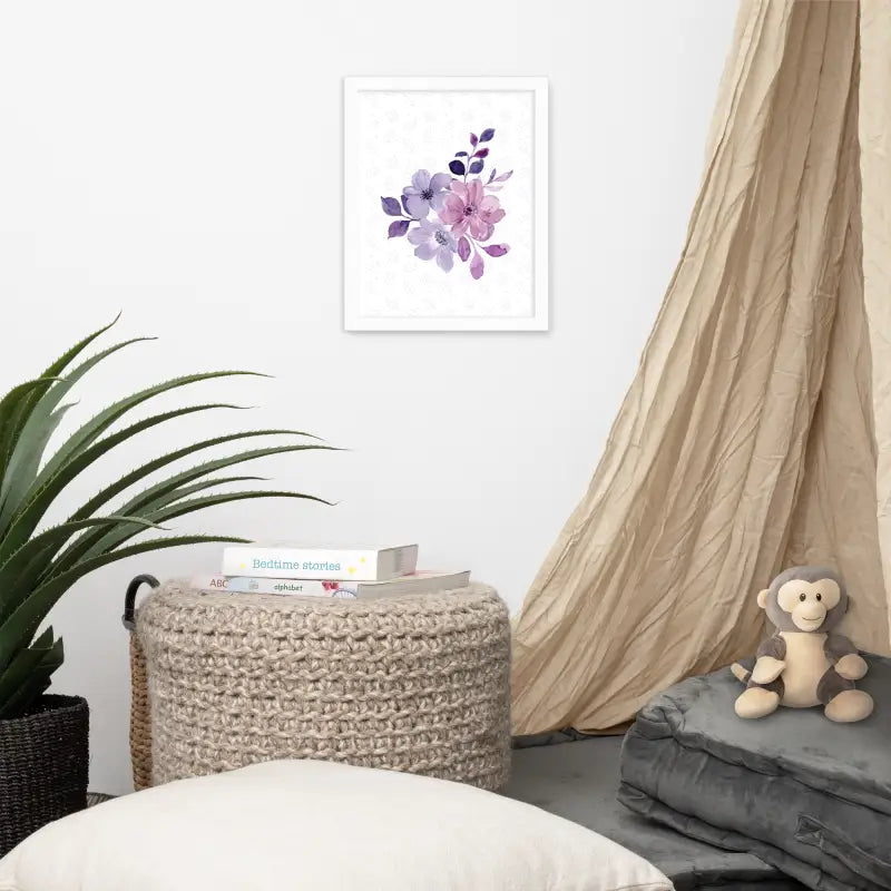 Elegant Floral Bloom Framed Poster