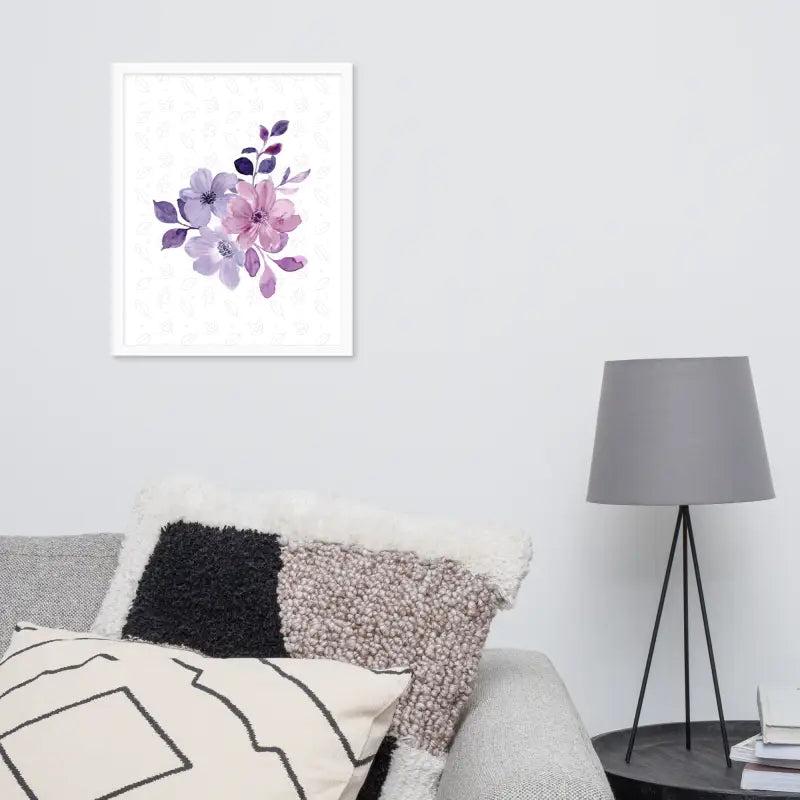 Elegant Floral Bloom Framed Poster