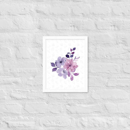 Elegant Floral Bloom Framed Poster - White / 11″×14″