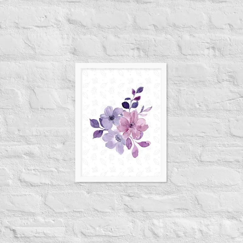 Elegant Floral Bloom Framed Poster - White / 12″×16″