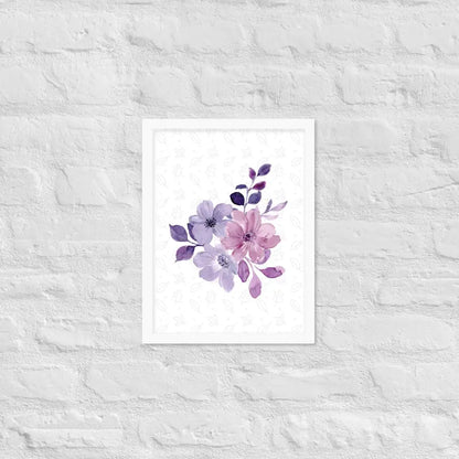 Elegant Floral Bloom Framed Poster - White / 12″×16″