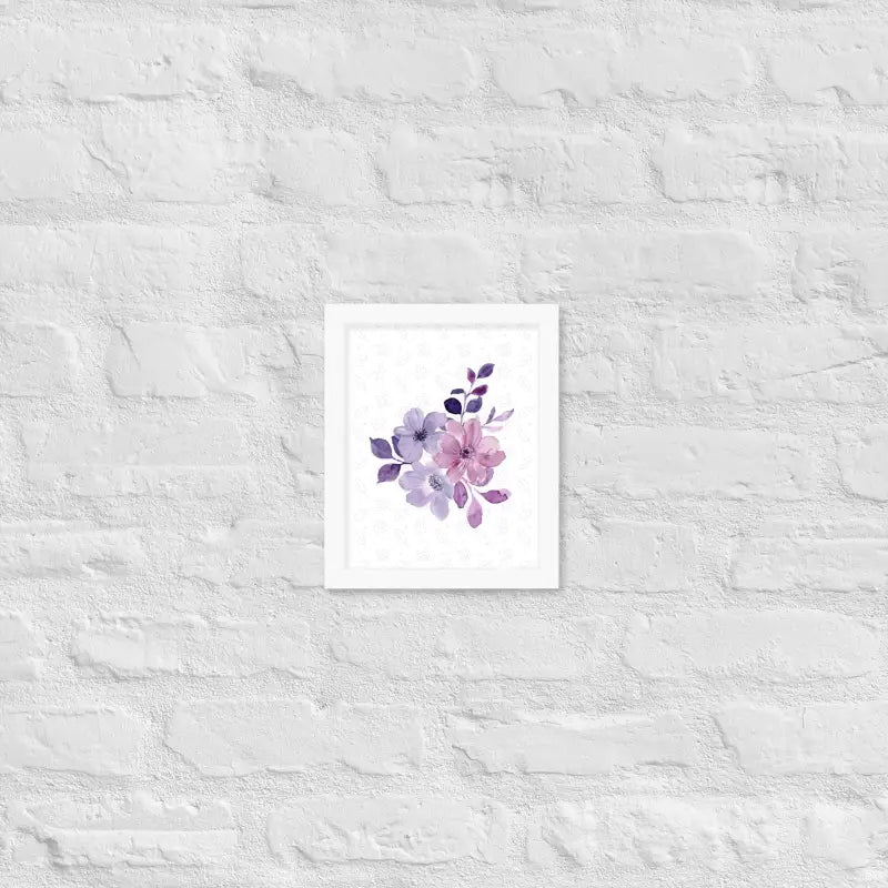 Elegant Floral Bloom Framed Poster - White / 8″×10″