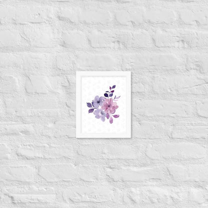 Elegant Floral Bloom Framed Poster - White / 8″×10″
