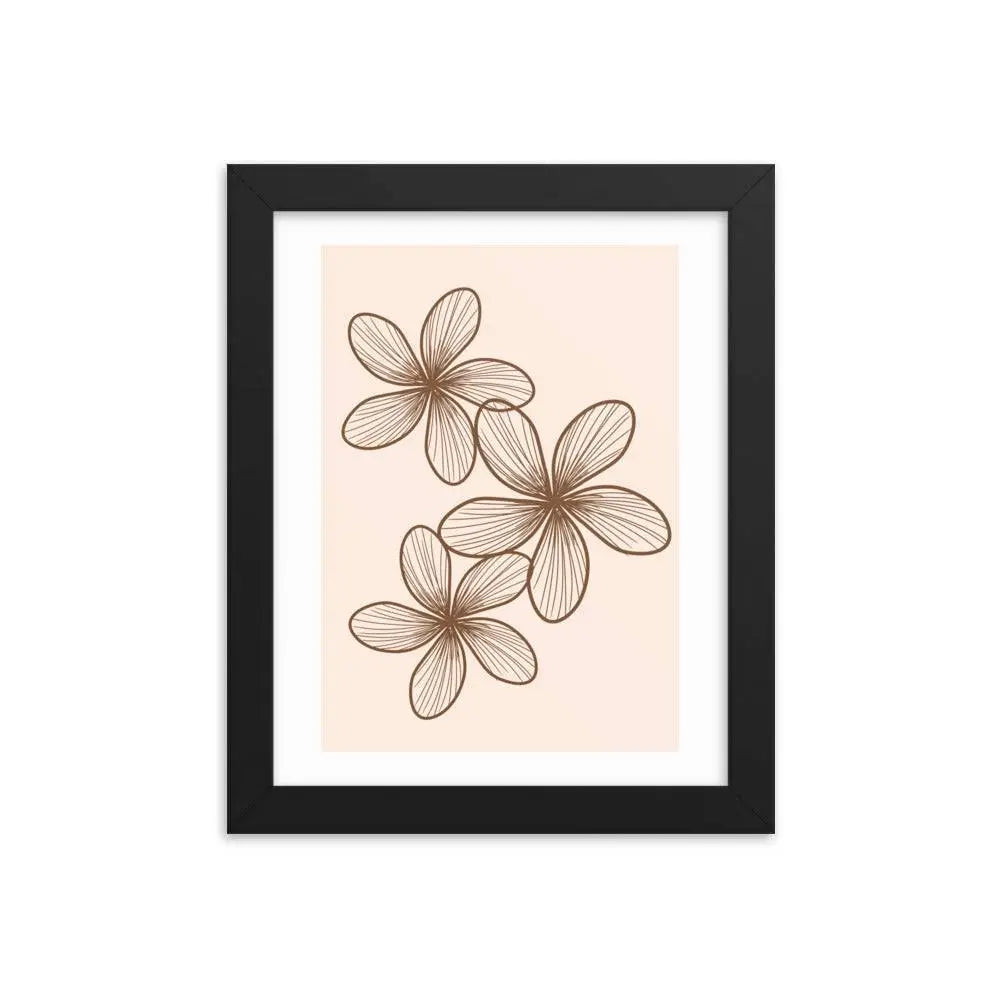 Elegant Minimalist Floral Poster - Framed