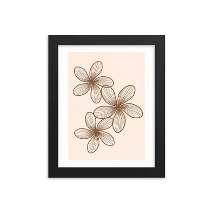 Elegant Minimalist Floral Poster - Framed