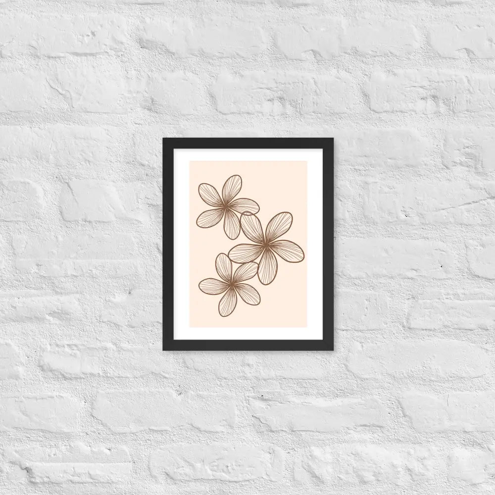 Elegant Minimalist Floral Poster - Black / 11″×14″ - Framed