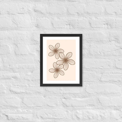 Elegant Minimalist Floral Poster - Black / 11″×14″ - Framed