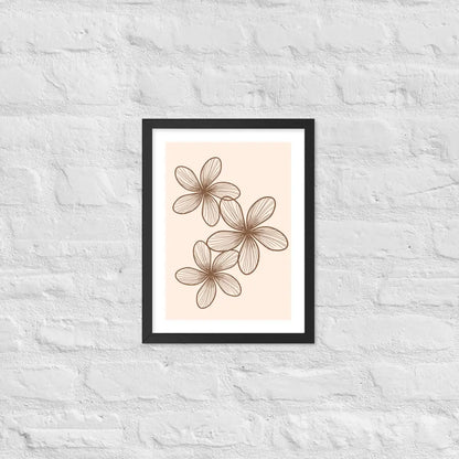 Elegant Minimalist Floral Poster - Black / 12″×16″ - Framed
