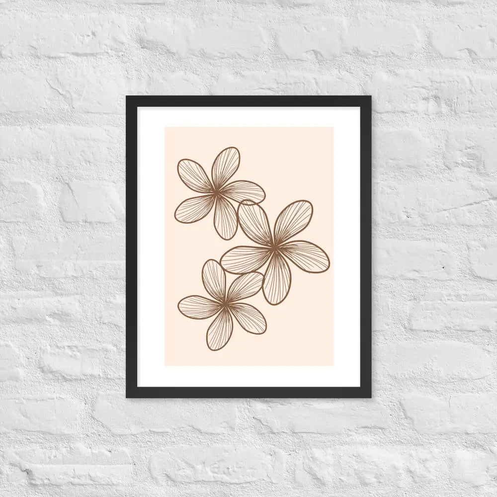 Elegant Minimalist Floral Poster - Black / 16″×20″ - Framed