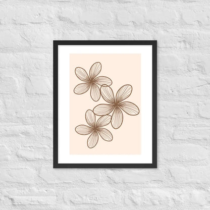 Elegant Minimalist Floral Poster - Black / 16″×20″ - Framed