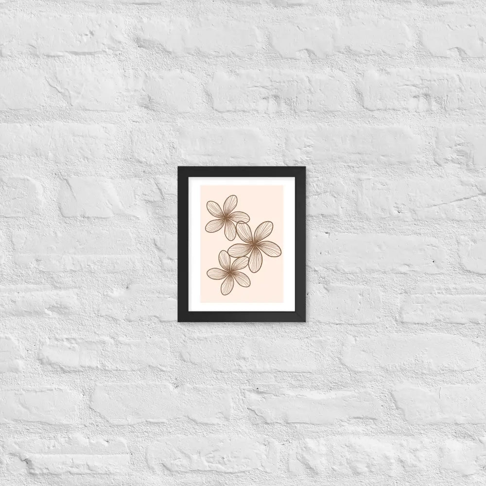 Elegant Minimalist Floral Poster - Black / 8″×10″ - Framed
