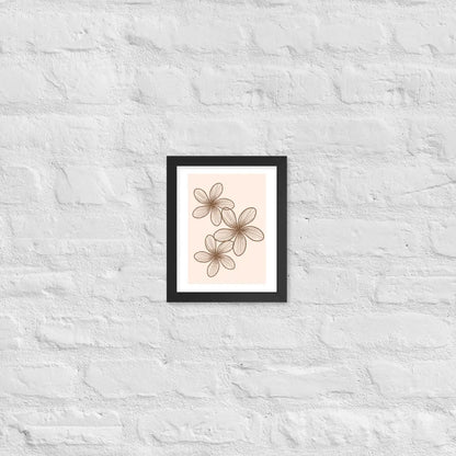 Elegant Minimalist Floral Poster - Black / 8″×10″ - Framed