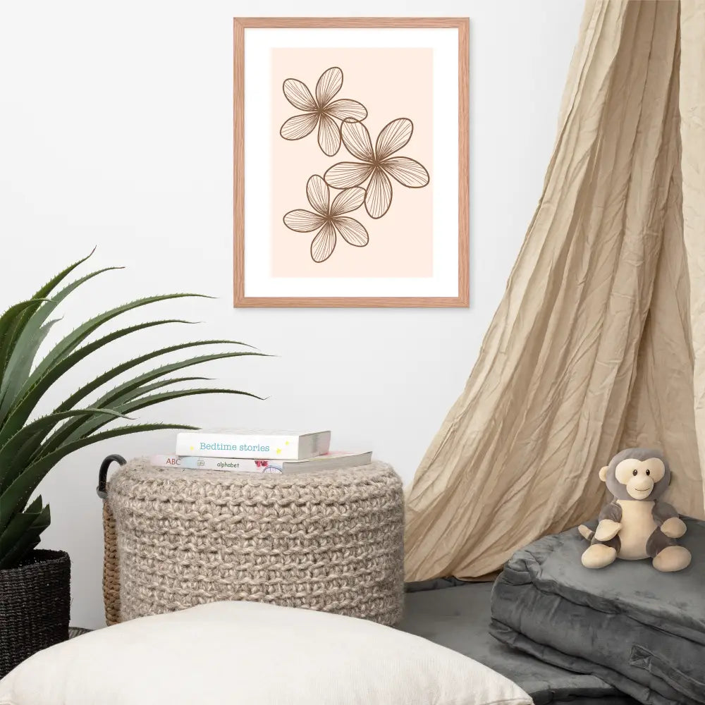 Elegant Minimalist Floral Poster - Framed