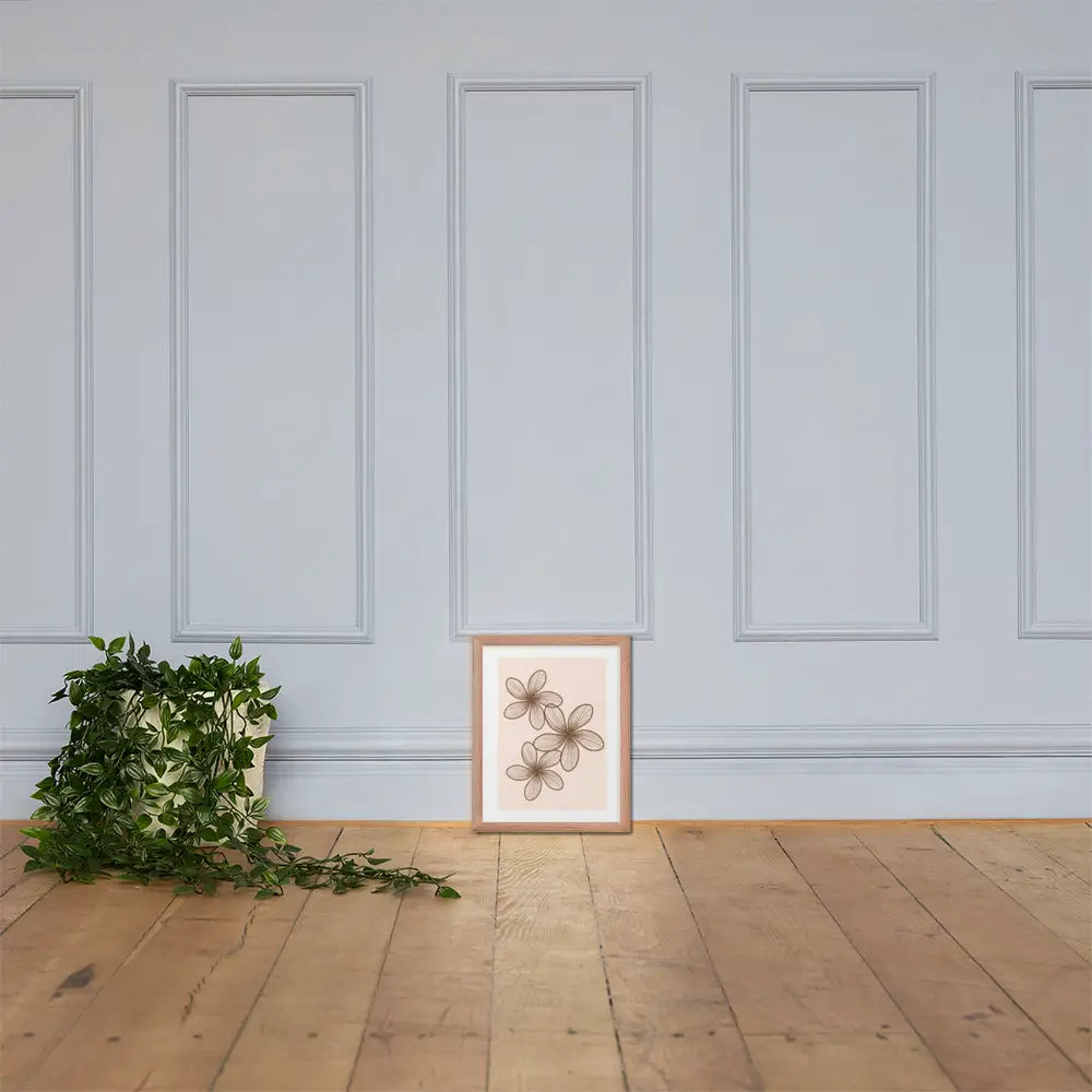 Elegant Minimalist Floral Poster - Framed