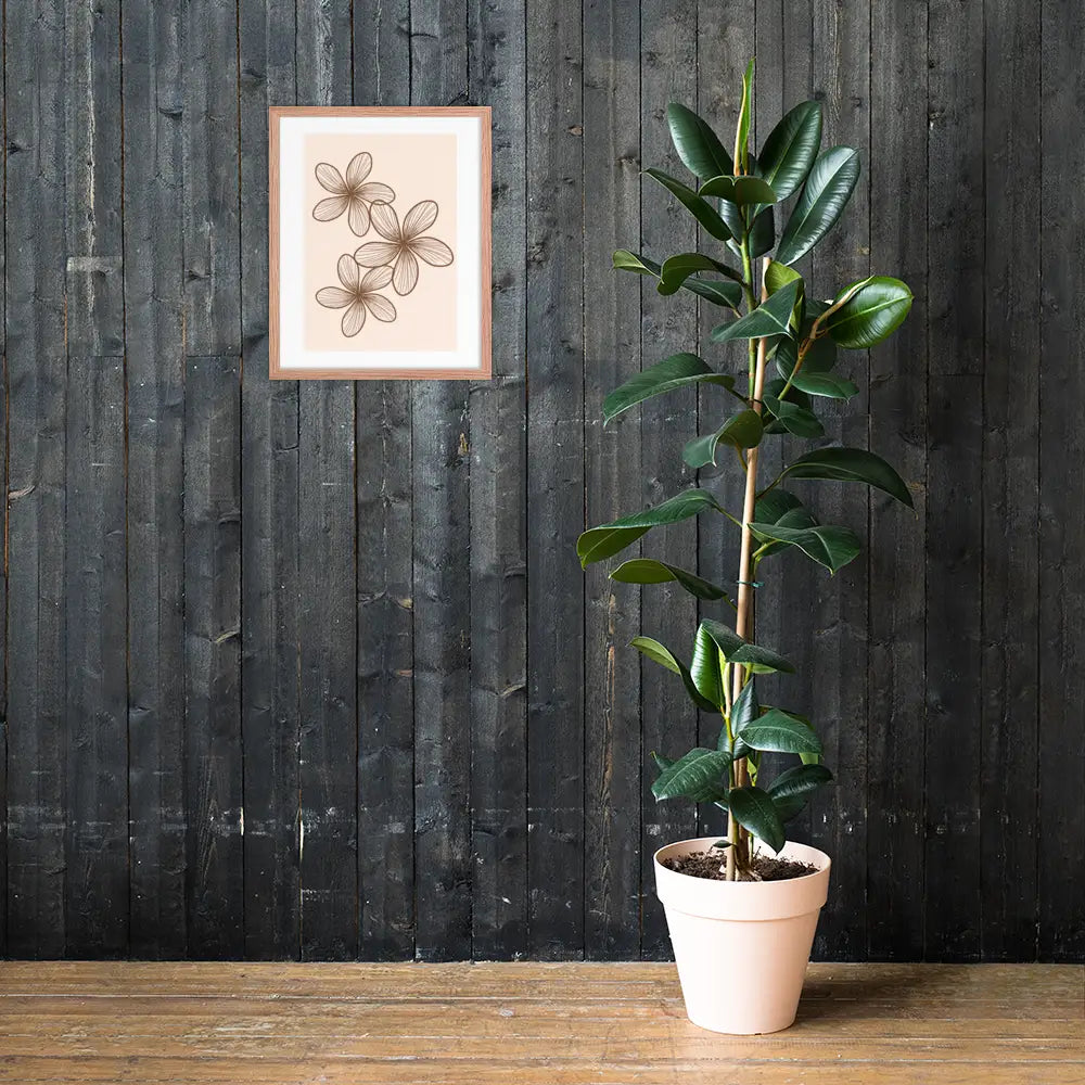Elegant Minimalist Floral Poster - Framed