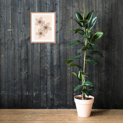 Elegant Minimalist Floral Poster - Framed