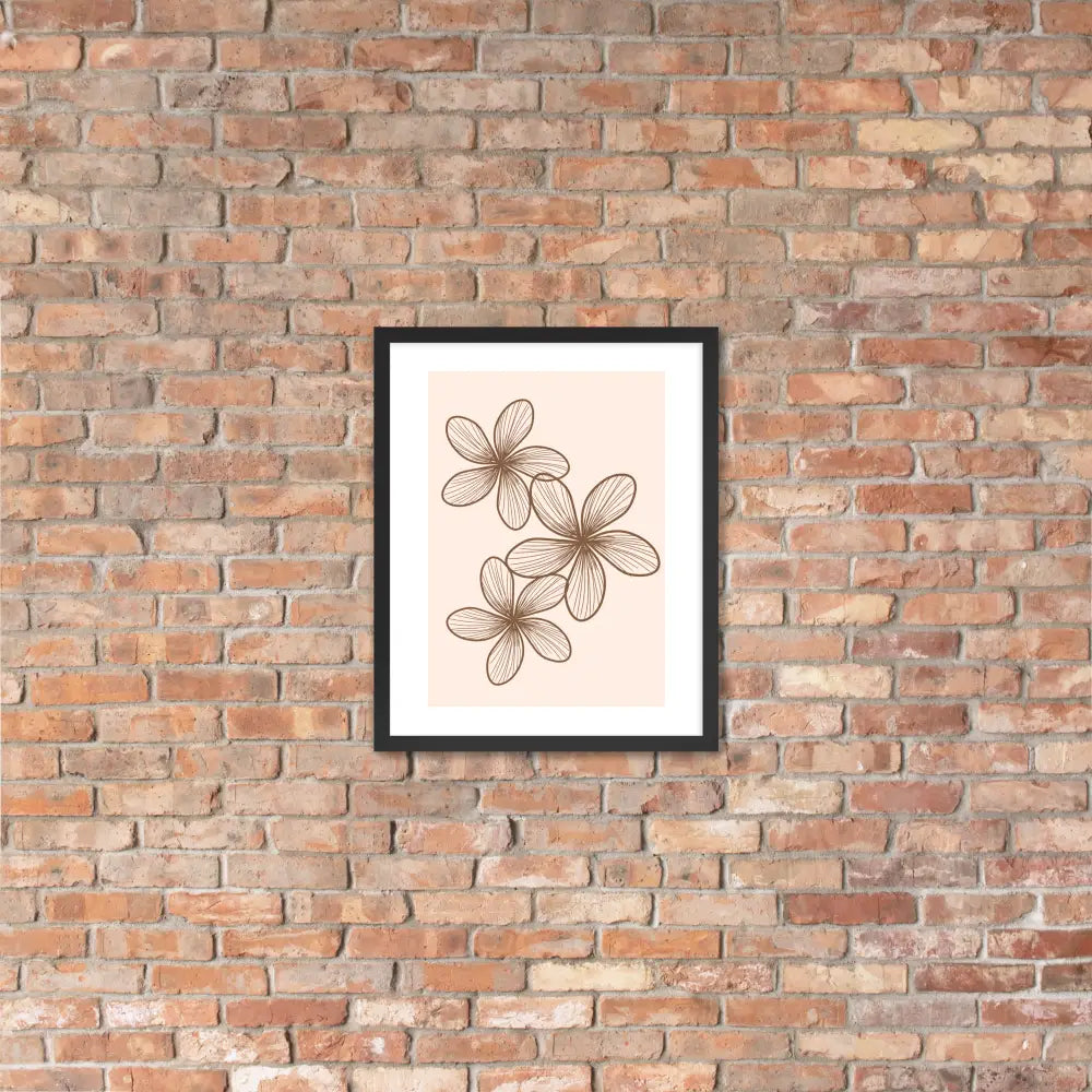 Elegant Minimalist Floral Poster - Framed