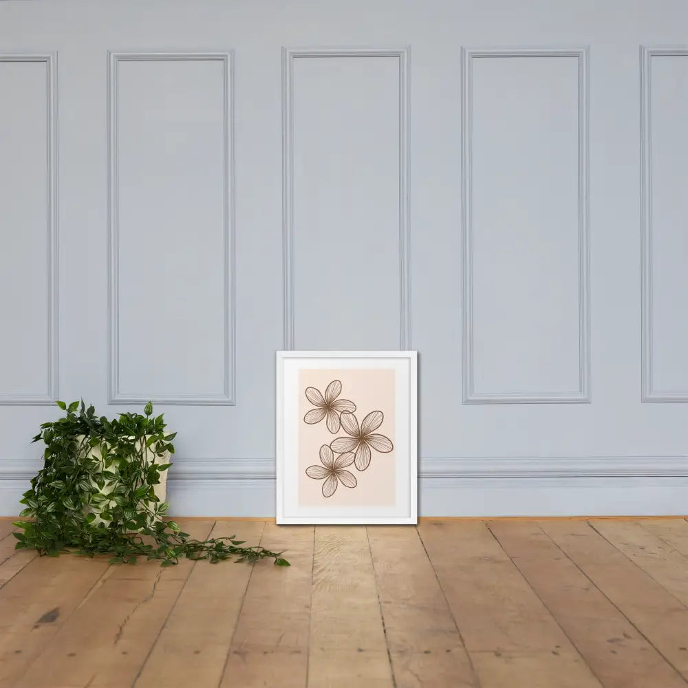 Elegant Minimalist Floral Poster - Framed