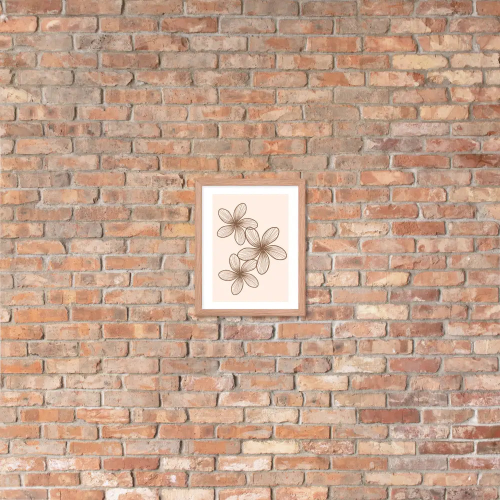 Elegant Minimalist Floral Poster - Framed