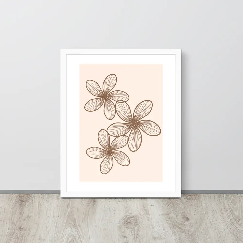 Elegant Minimalist Floral Poster - Framed