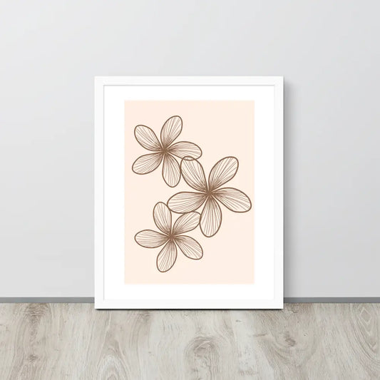 Elegant Minimalist Floral Poster - Framed