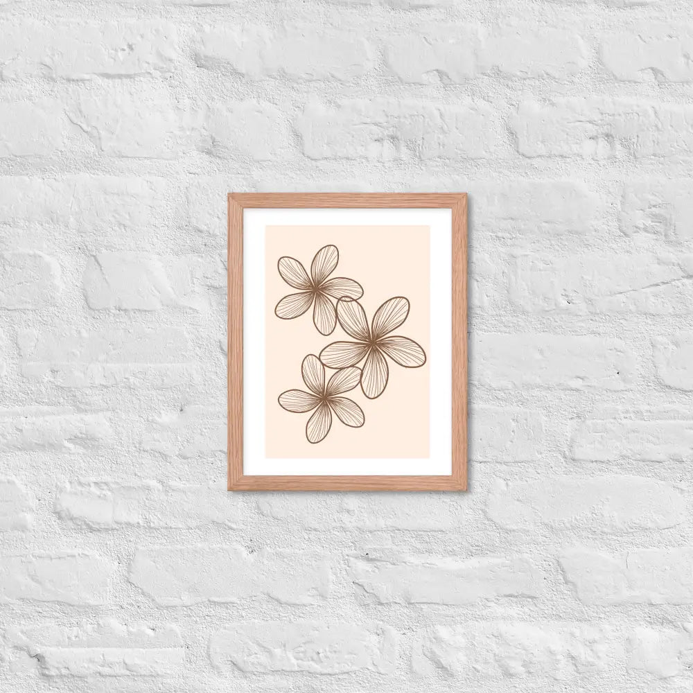 Elegant Minimalist Floral Poster - Red Oak / 11″×14″ - Framed