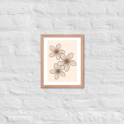 Elegant Minimalist Floral Poster - Red Oak / 11″×14″ - Framed
