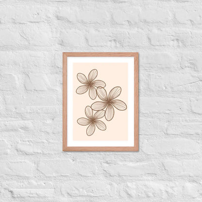 Elegant Minimalist Floral Poster - Red Oak / 12″×16″ - Framed