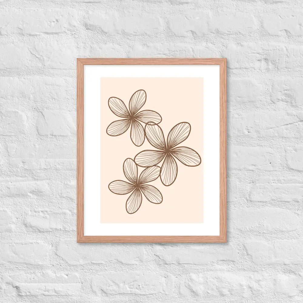 Elegant Minimalist Floral Poster - Red Oak / 16″×20″ - Framed