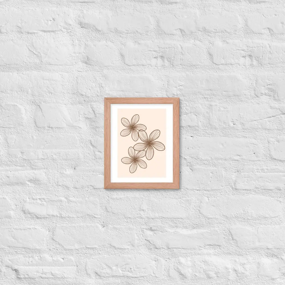 Elegant Minimalist Floral Poster - Red Oak / 8″×10″ - Framed